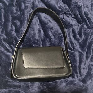 Madison West Classic Black Shoulder Bag